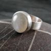 Contemporary Rainbow Moonstone Ring. Sterling silver - Full Moon