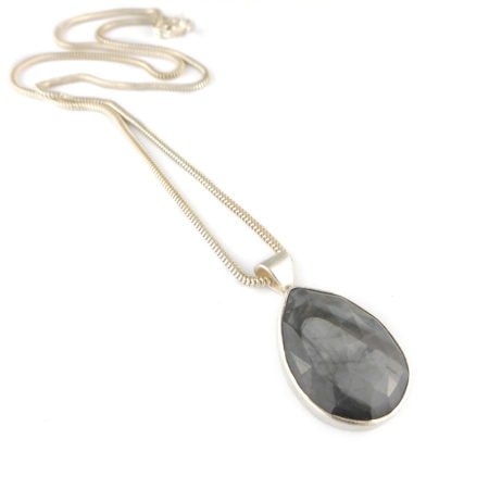 Silver Grey Sapphire Pendant