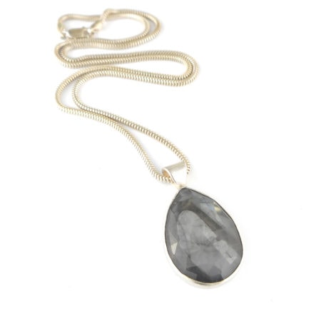 Silver Grey Sapphire Pendant