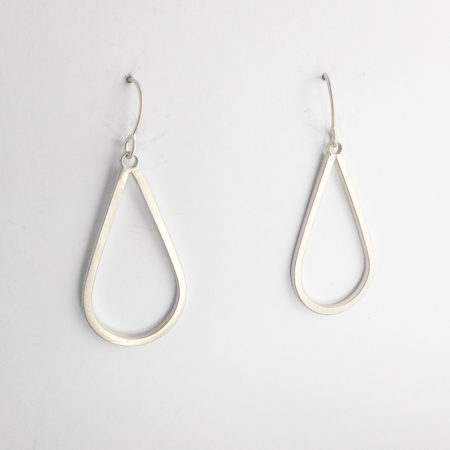 Simple silver drop earrings