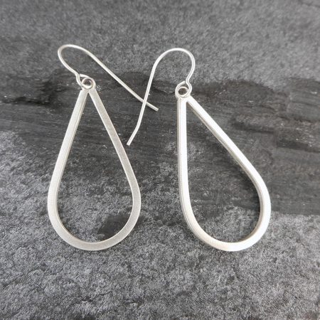 Simple silver drop earrings