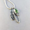 Green Tourmaline and textured silver pendants