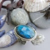 One of a kind labradorite ring in textured sterling silver