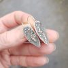 Textured silver drop earrings with fixed ear hooks