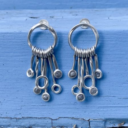 Raw diamond stud earrings made by Carin Lindberg